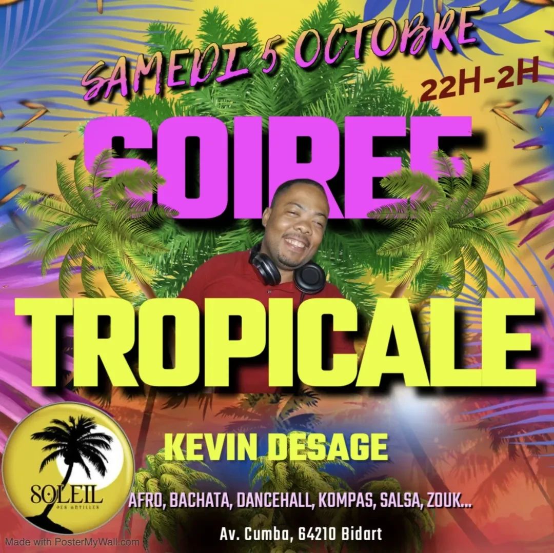 SOIREE TROPICALE AVEC DJ KEVIN DESAGE image de présentation